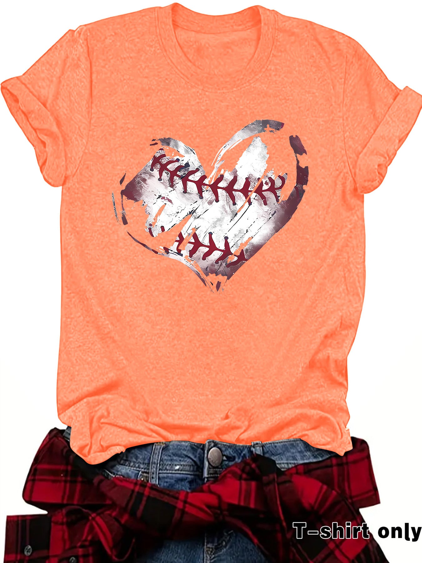 Short sleeved heart printed short sleeved shirt
