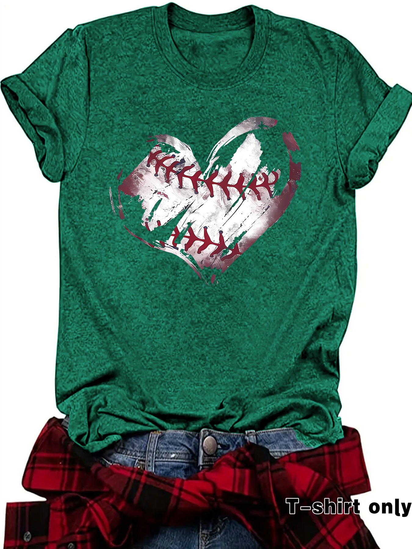 Short sleeved heart printed short sleeved shirt