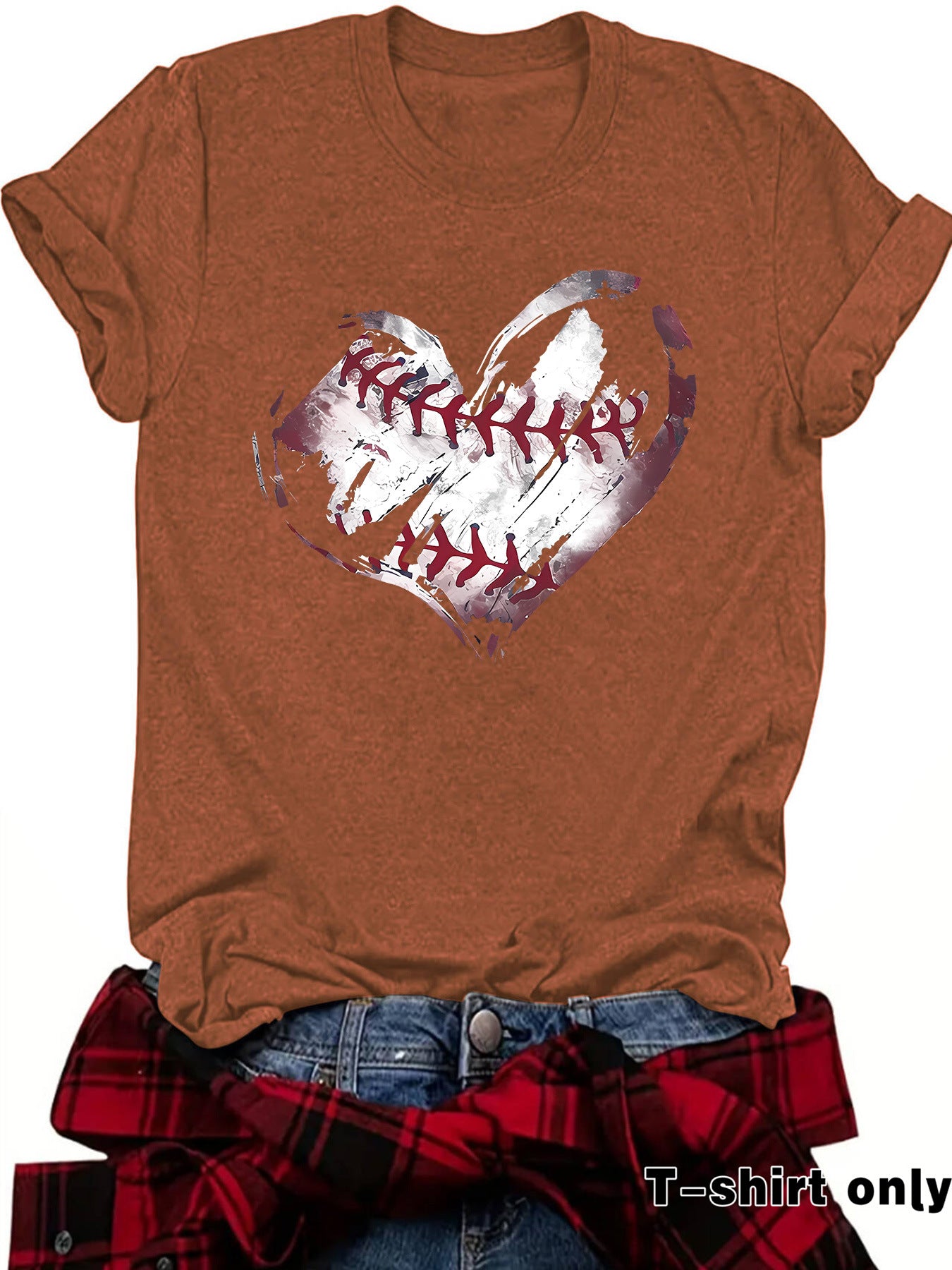 Short sleeved heart printed short sleeved shirt