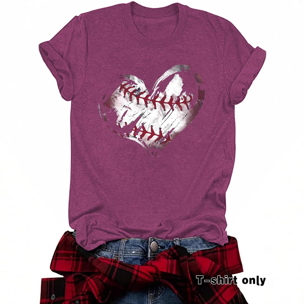Short sleeved heart printed short sleeved shirt