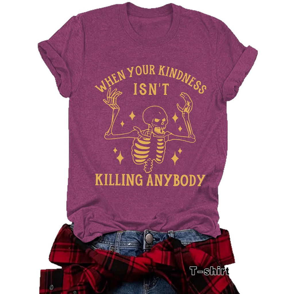 Short sleeved skull pattern short sleeved shirt