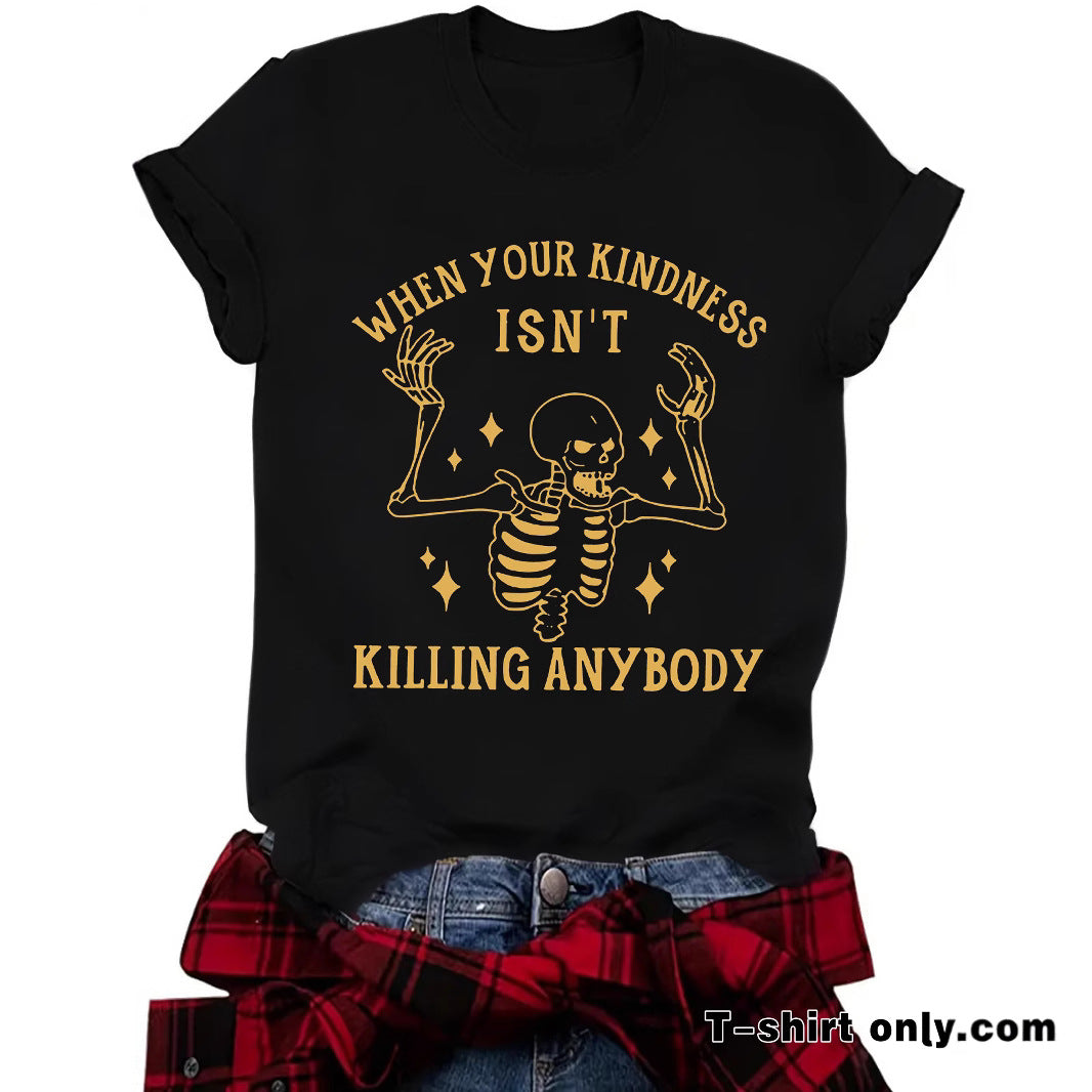 Short sleeved skull pattern short sleeved shirt