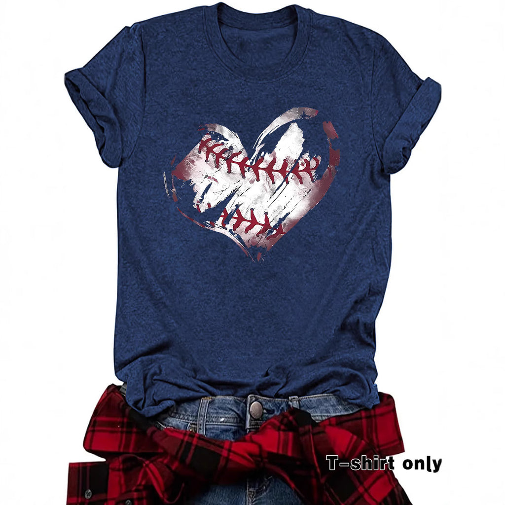 Short sleeved heart printed short sleeved shirt