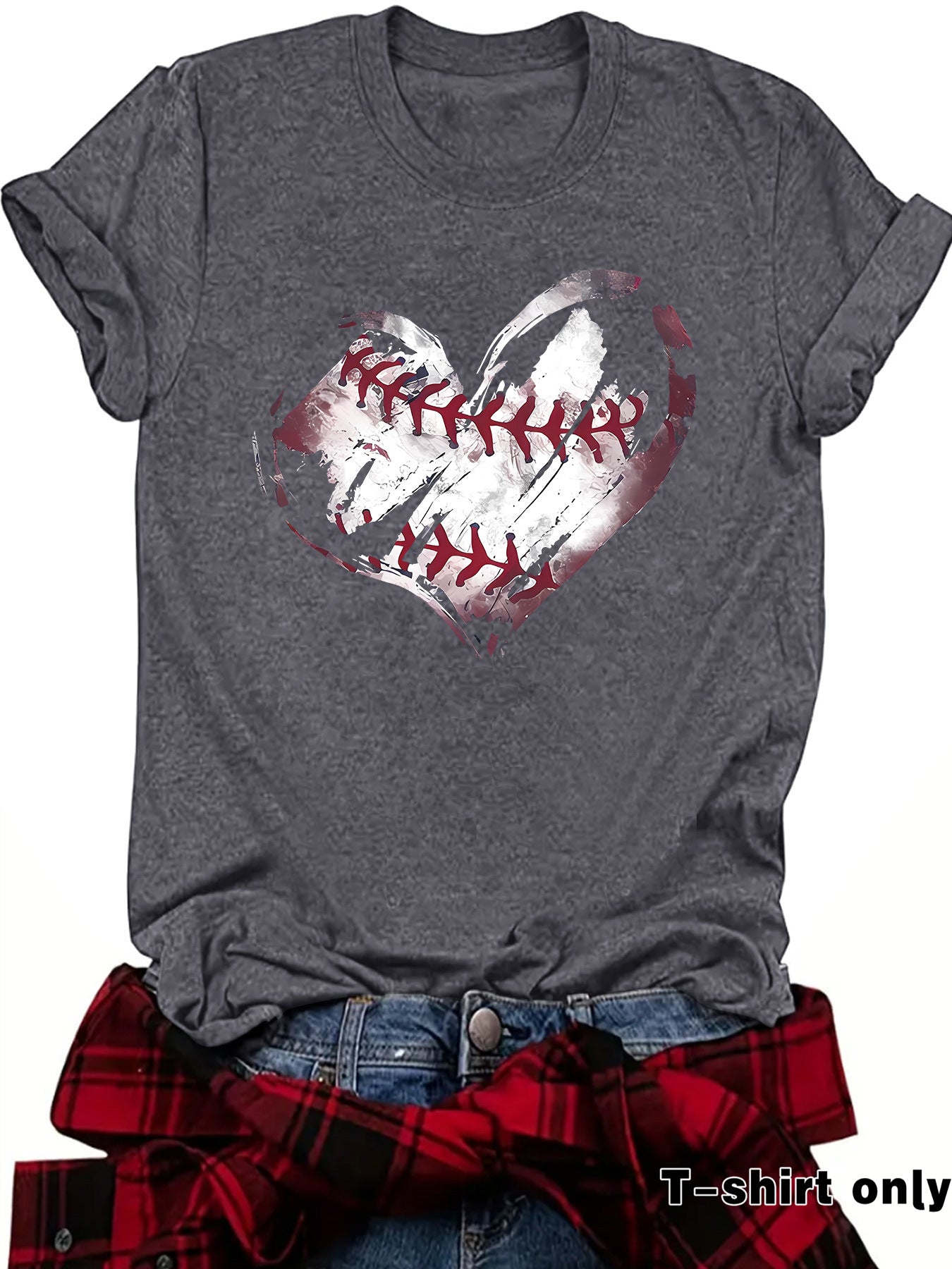 Short sleeved heart printed short sleeved shirt