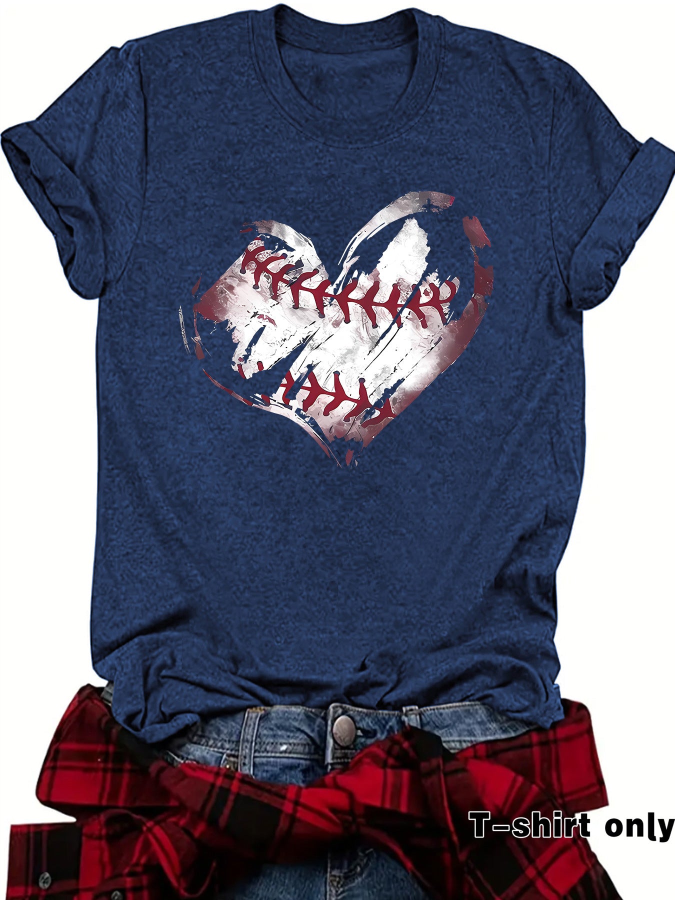 Short sleeved heart printed short sleeved shirt
